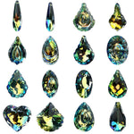 pendants cristal vert bleu jaune arc ciel facettes brillantes modernes transparents anneaux noirs 63mm