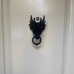 décoration murale tête dragon noire relief sculpté détaillée articulée fixe maison