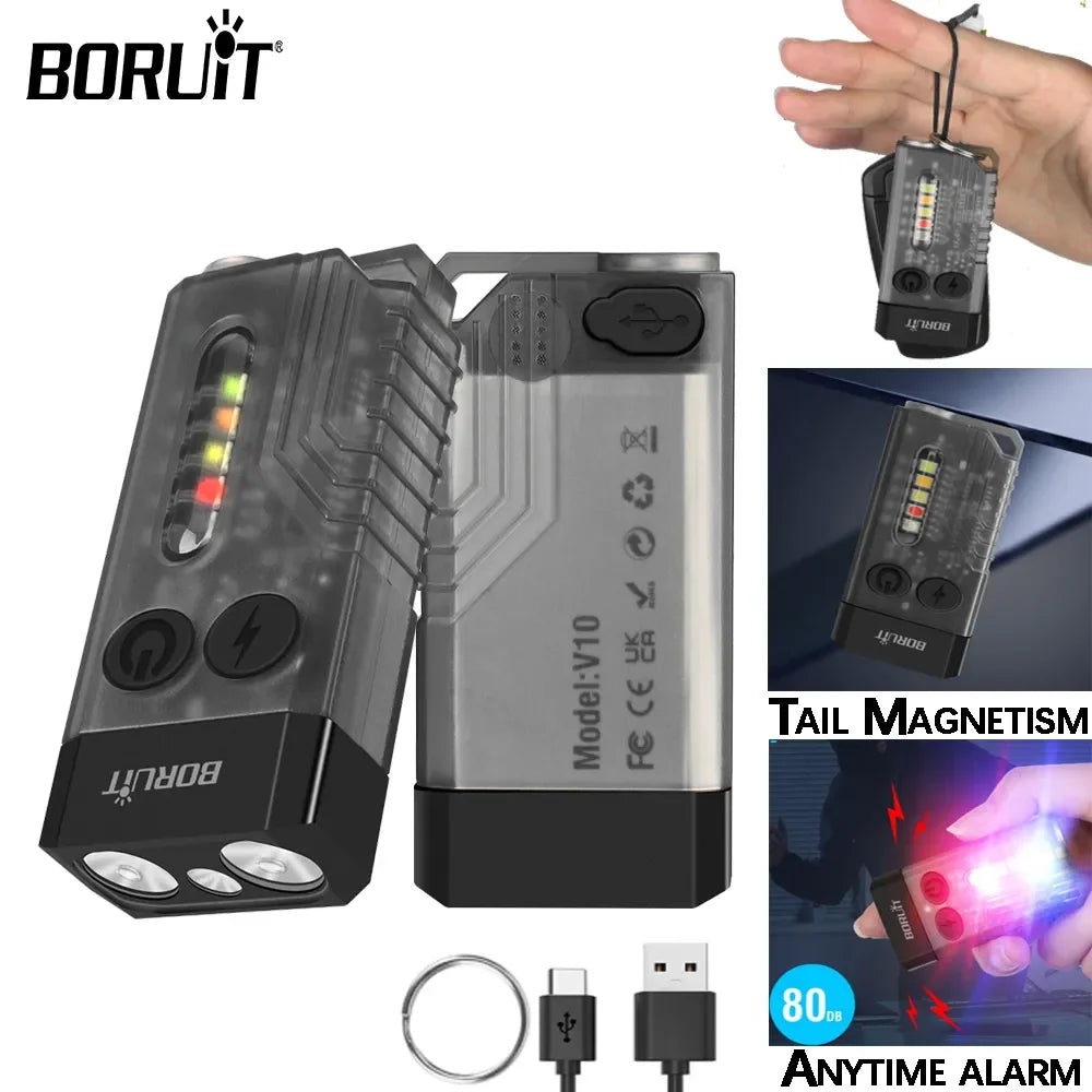lampe torche multifonction rechargeable led noire aimant lumière uv portable pratique