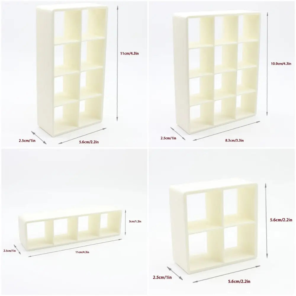 étagère modulaire blanche rangement miniature 12 compartiments boîtes stockage accessoire poupée 1/12 moderne minimaliste