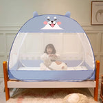filet protection lit enfant mignon bleu clair bordure opaque transparent pliable maison summer
