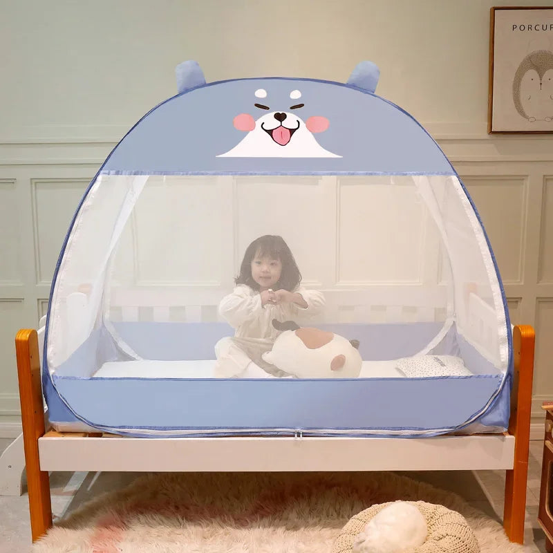filet protection lit enfant mignon bleu clair bordure opaque transparent pliable maison summer