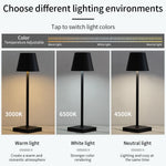 lampe table rechargeable moderne noir blanc tactile luminosités led basse consommation