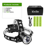 lampe frontale led ultra lumineuse rechargeable ceinture ajustable moderne camping pêche batterie usb charge