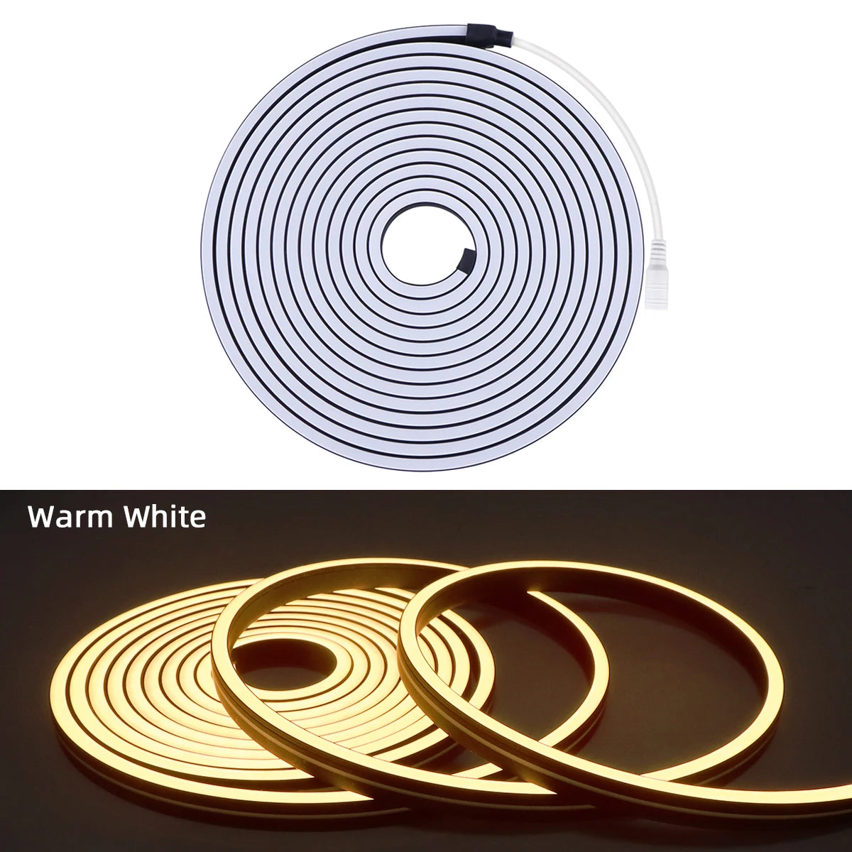 ruban led flexible noir blanc 120 led rayures concentriques moderne éclairage intérieur chambre cuisine