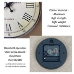 horloge murale classique bois beige números romanos aiguille quartz sans piles vintage salon chambre