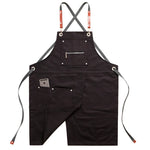 tablier cuisine noir uni classique poches élastiquées ajustement élastique waterproof