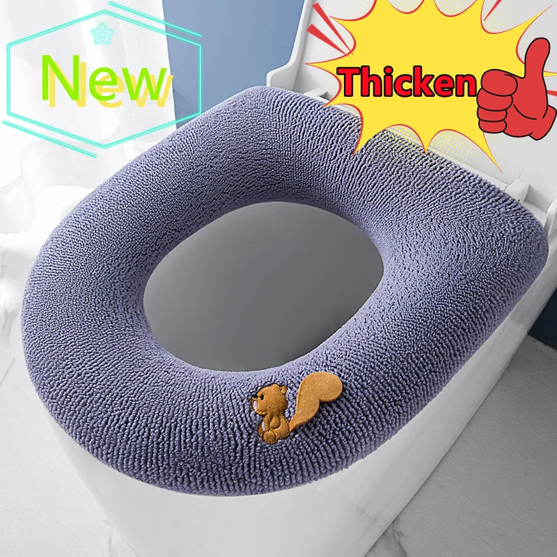 couvre siège toilette violet orange rose bleu microfibre douce adhésif motifs animaux écureuil castor
