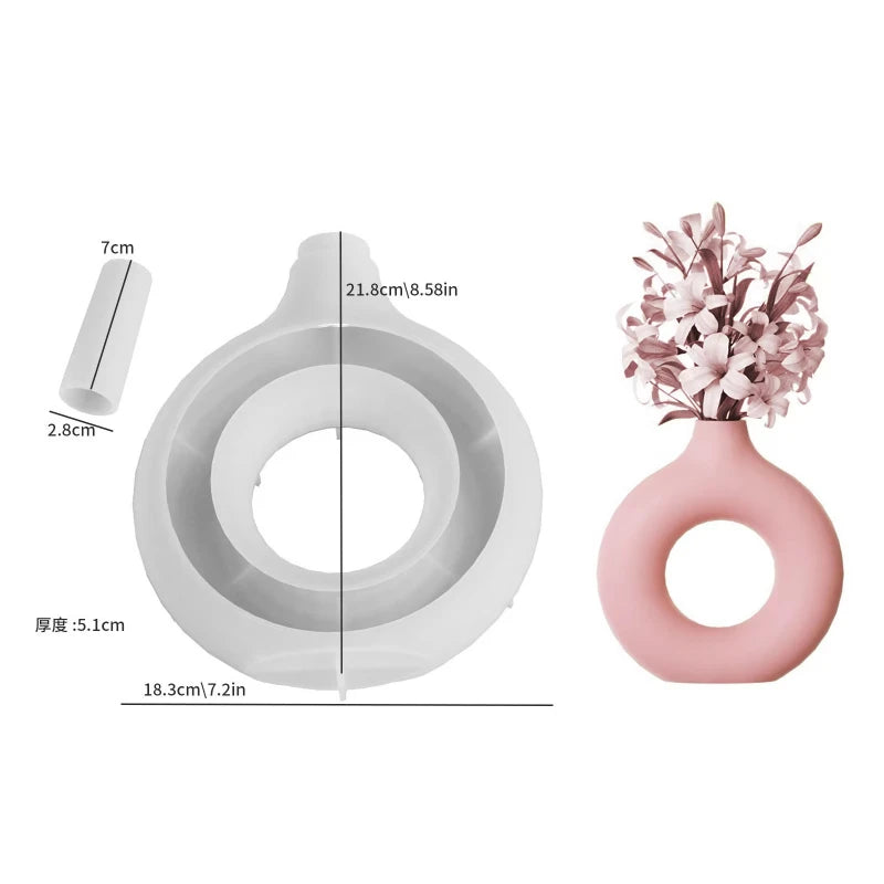 vase silicone couleur blanc rose vert bleu moderne minimaliste opacité simple deco faux fleurs