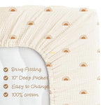 Détail du tissu en coton respirant du drap-housse