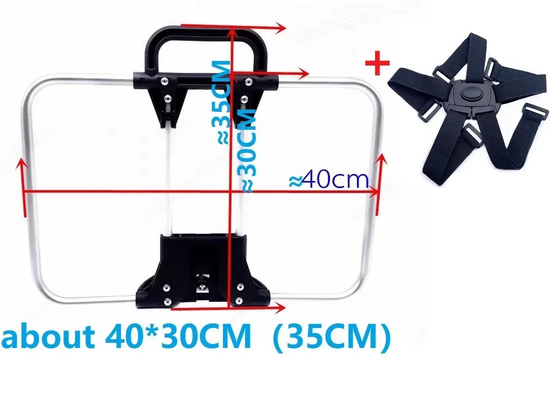support sac dos pliant brompton aluminium alliage noir clips bandes élastiques ajustables sac dos