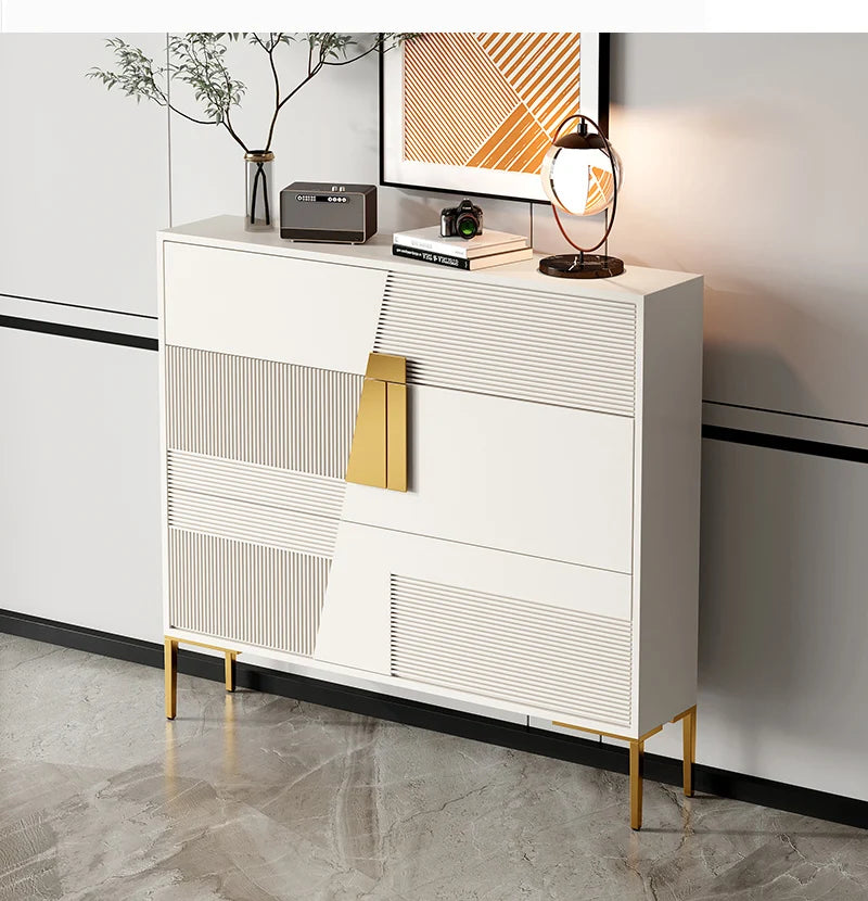 rangement chaussures moderne meuble bois blanc noir or adjustable storage organizer cabinet tipping bucket