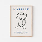 Une affiche promotionnelle simple et épurée mettant en vedette l'artiste Matisse et son exposition à la Galerie Maeght à Paris.