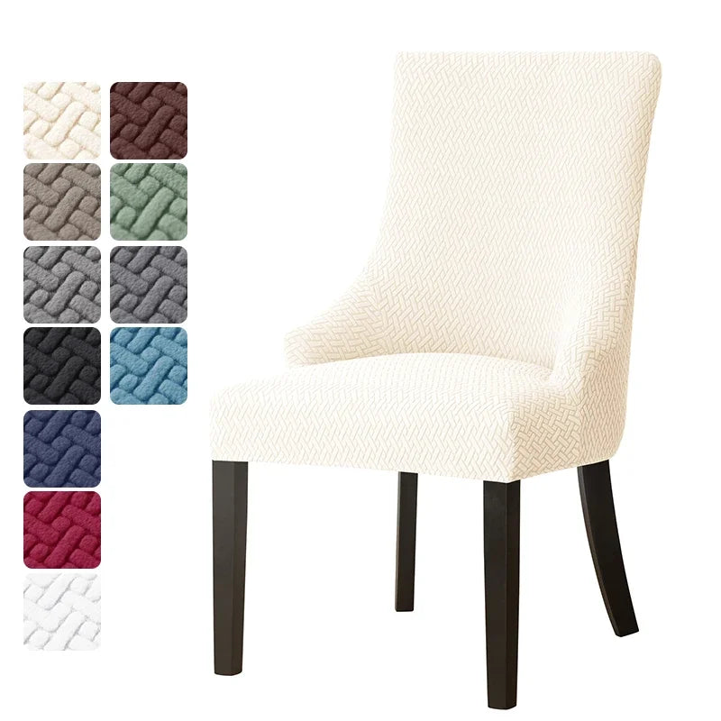 housse chaise mariage tissu géométrique vert gris protection fauteuil contemporain