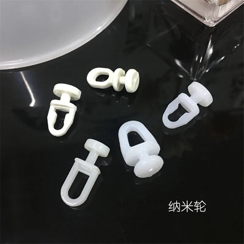 nano roues blancs opaques rideaux minimaliste accessoires fixation plastique