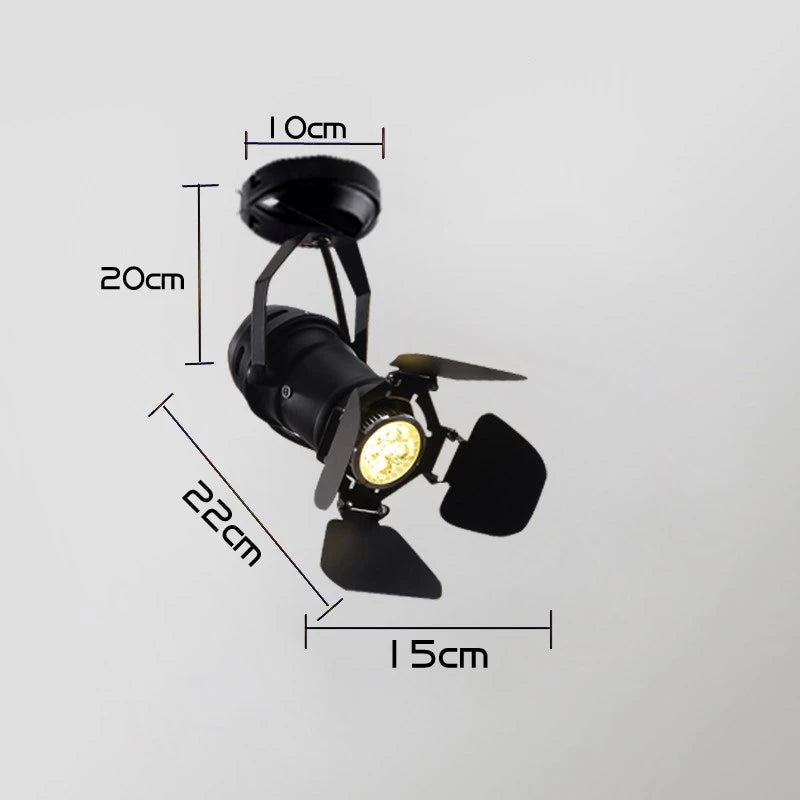 spot lumineux noir moderne tringle led éclairage industriel interrupteur bouton
