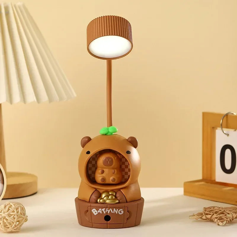 lampe table rechargeable usb moderne ours marron flexible verte étudiante chambre veilleuse ab