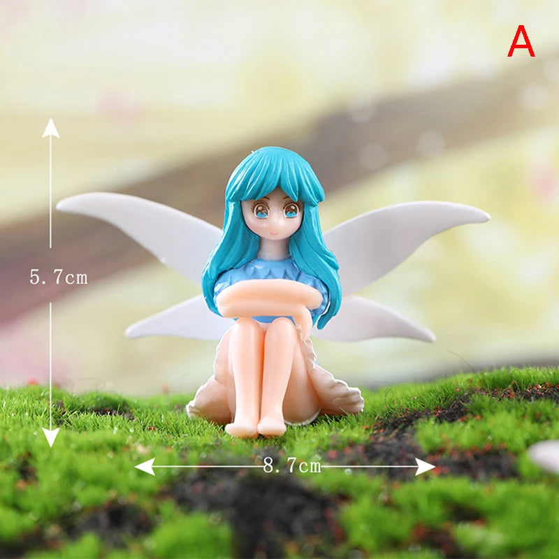 figurines fées décoratives dessin animé nouvelles années couleurs pastel vêtements ailes cheveux