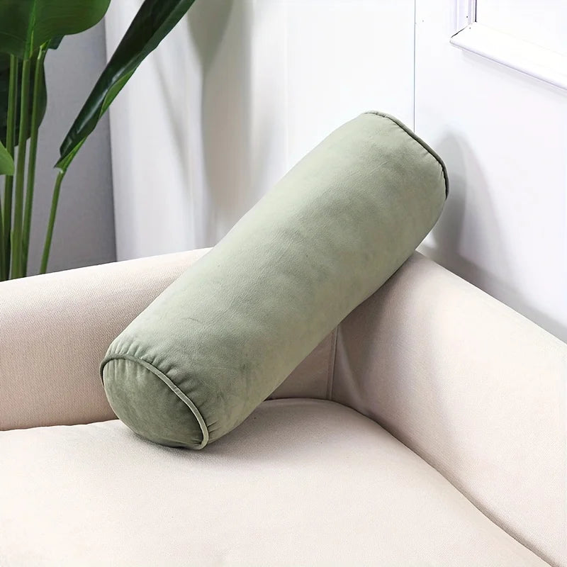coussins ronds velours opaques noir gris rose vert jaune bleu modernes literie 50x17cm