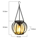 Lanterne solaire suspendue moderne papillons colorés chaîne métallique filet transparent patio jardinextérieur