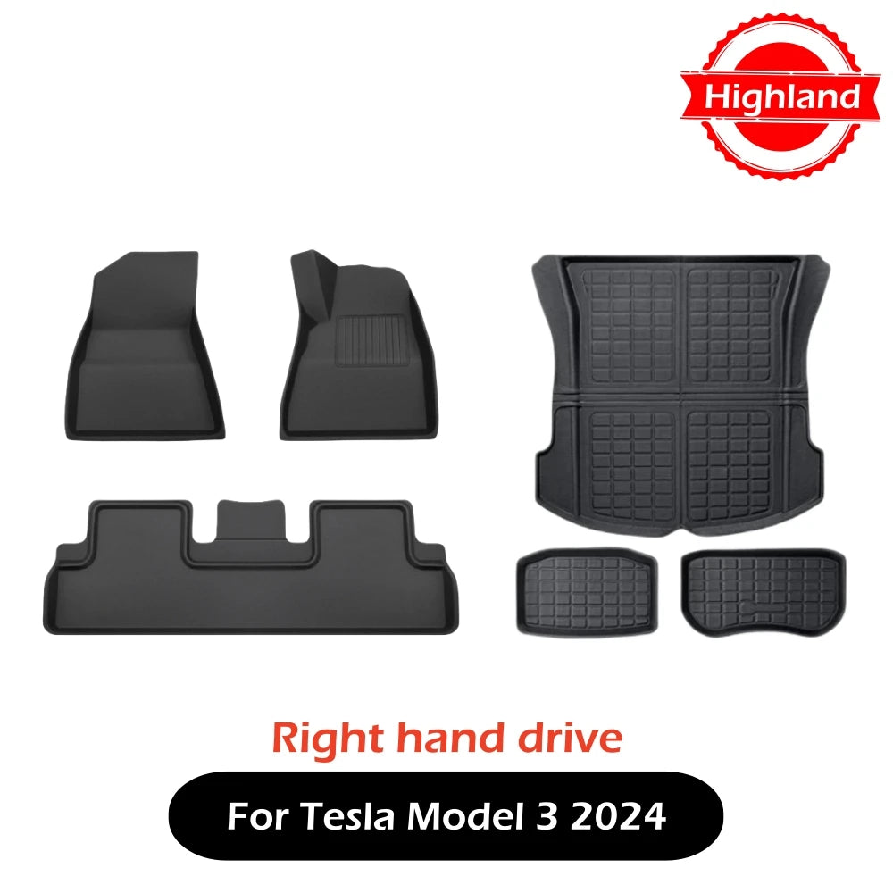 tapis sol 3d luxueux noir moderne tesla 2017 2024 tissé étanche