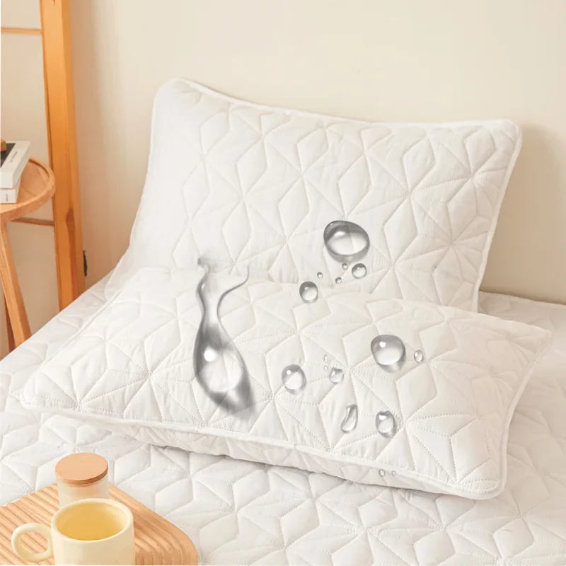 taies d'oreiller imperméables 50x75cm polyester motif géométrique gris clair modernes maison lits pièces
