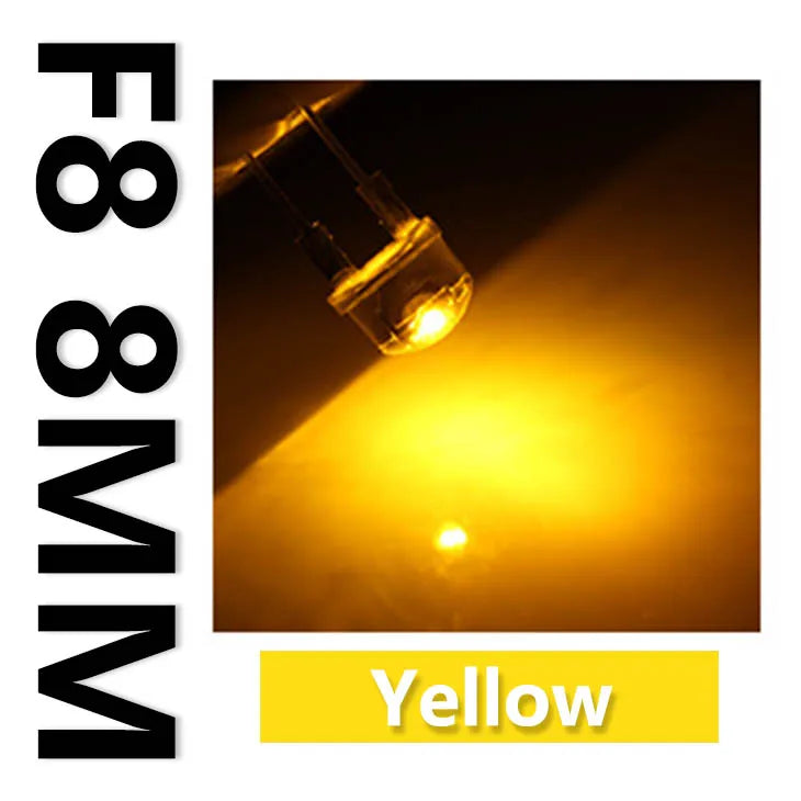 diode led 8mm chapeau paille rouge bleu jaune vert rose blanc chaud décoration