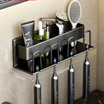 porte brosses dents adhésif moderne noir mat salle bains accessoires toilette crème dentifrice soins