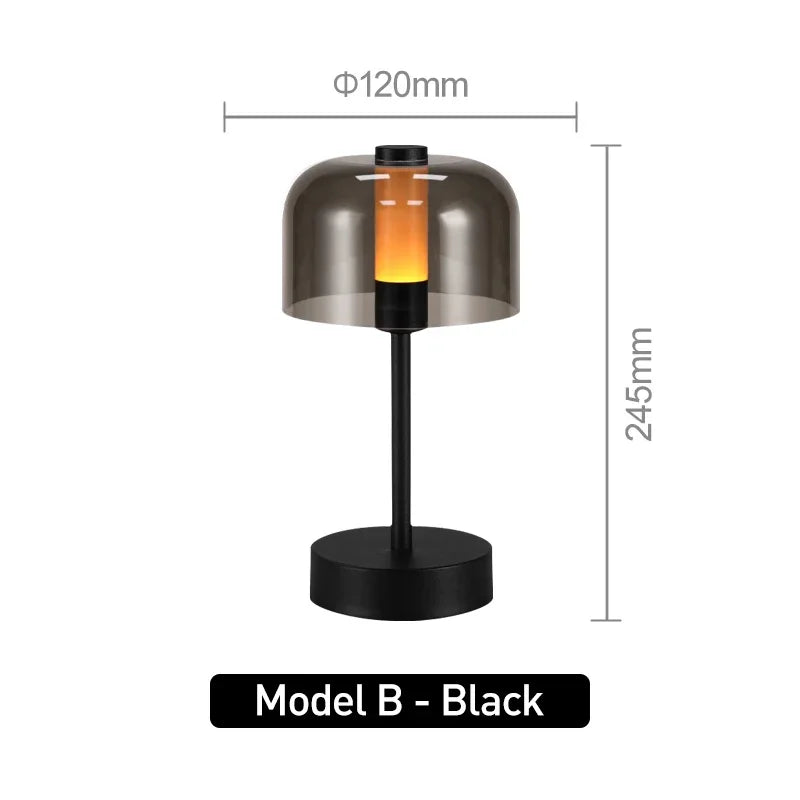 lampe table led transparente moderne interrupteur tactile rechargeable chambre veilleuse minimaliste nordique ampoules led