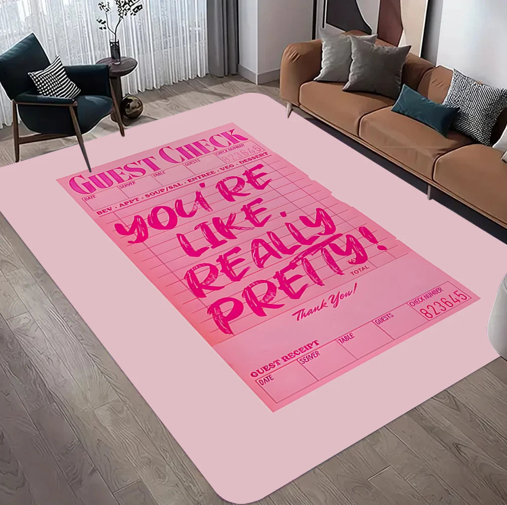 tapis moderne rose enfants saut lettres chats couronne floral 40x60 50x80 80x120 120x160
