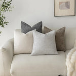 housses coussin décoratives polyester beige gris contemporaines simples maison neutres