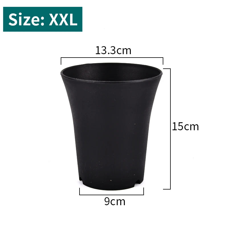 lot pots fleurs plastique noir moderne jardinières plantes succulentes décoration jardin culture intérieur