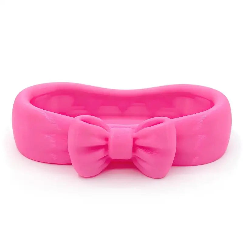 rangement bijoux rose blanc nœud papillon doux féminin surface lisse mat organisateur coiffeuse cosmétiques