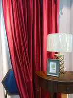 rideau velours rouge opulent classique résistant l’eau fenêtre française salon chambre coucher