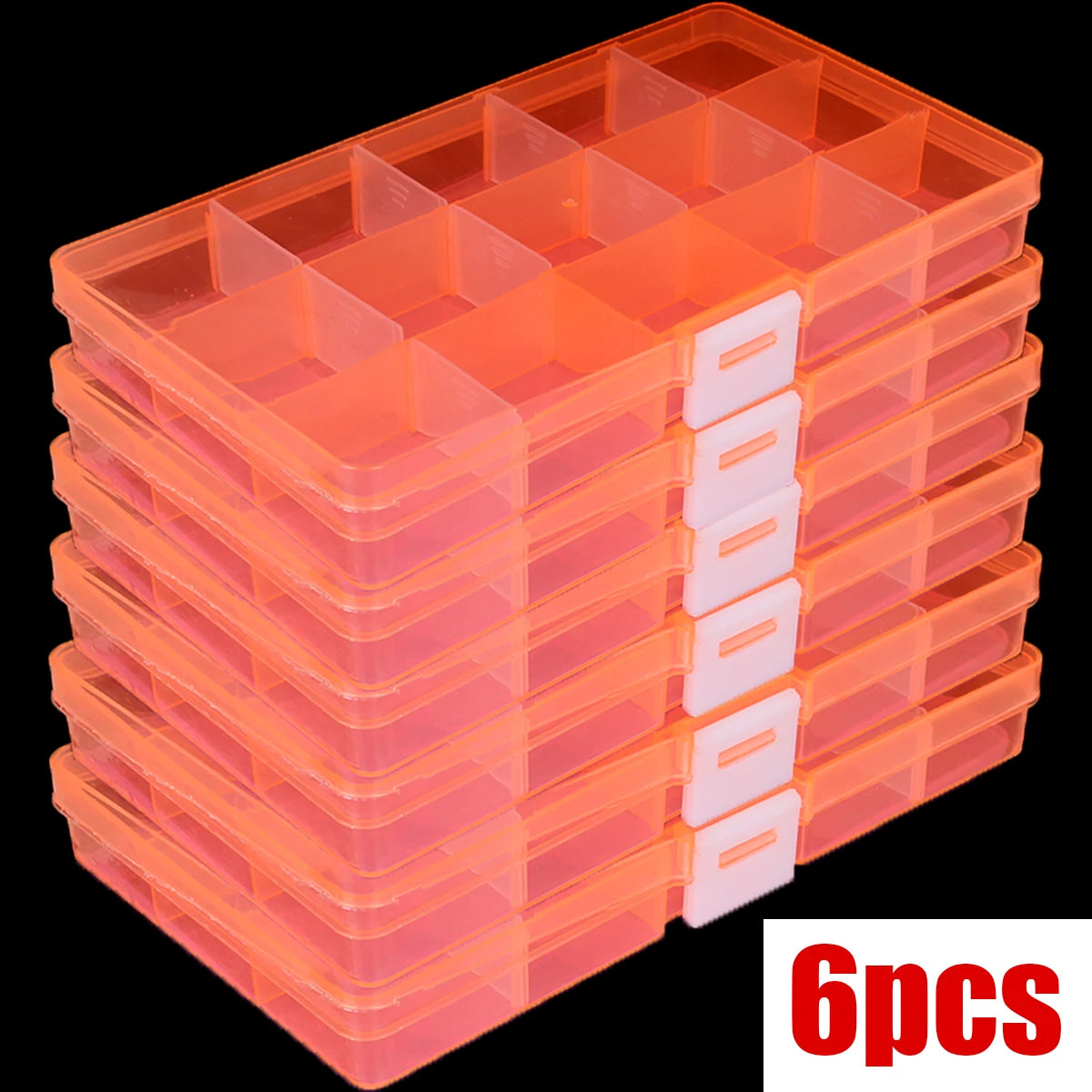 boîtes rangement bijoux transparentes bleu rose orange compartiments ajustables poignées modernes pratiques
