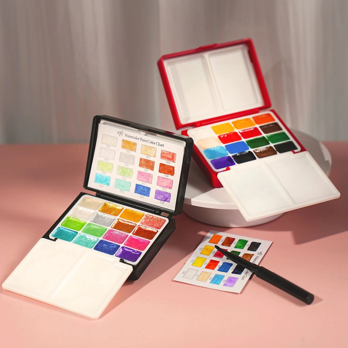 palettes peinture aquarelle multicolore portable pratique pinceau feuille papier dessin granuleux opaques sixteen point