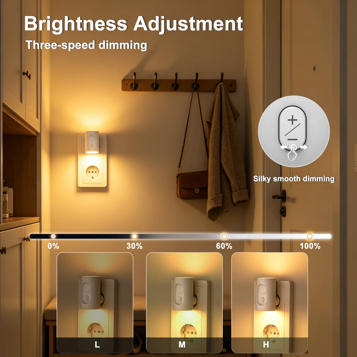 veilleuse détecteur mouvement led blanc flux lumineux faible certification rohs cem moderne minimaliste