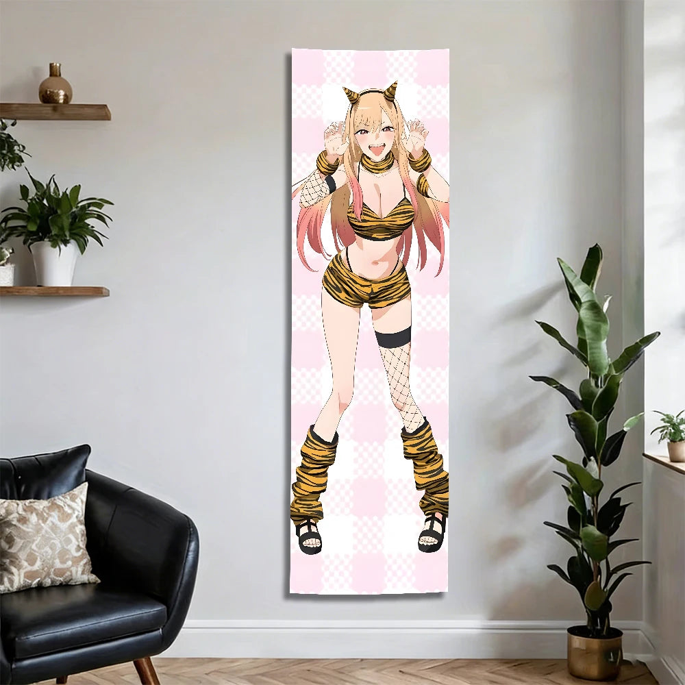 tapisserie anime tigre peau carreaux rose clair beige noir 150cm 40cm