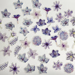 sticker fleur rose blanc violet bleu jaune scrapbooking journal intime papeterie decorative planificateur aesthetic