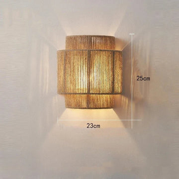 lampes murales bohèmes rustiques fibre naturelle semi transparentes cuisine salle manger