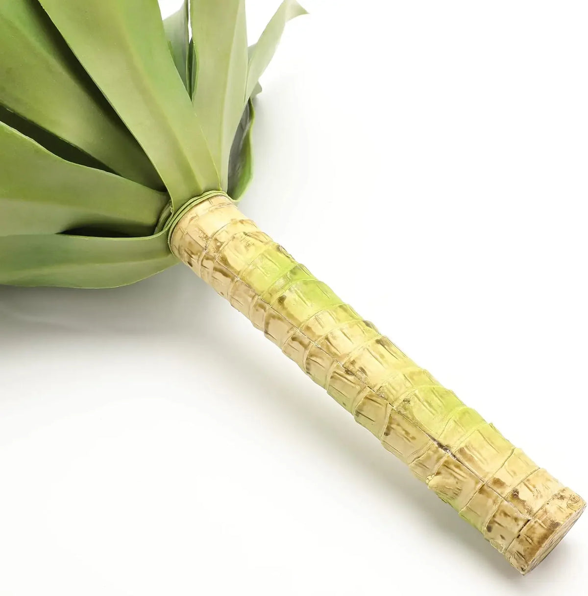 plante artificielle agave vert feuilles larges texture bois décorative extérieure pot argenté tropical mexicain