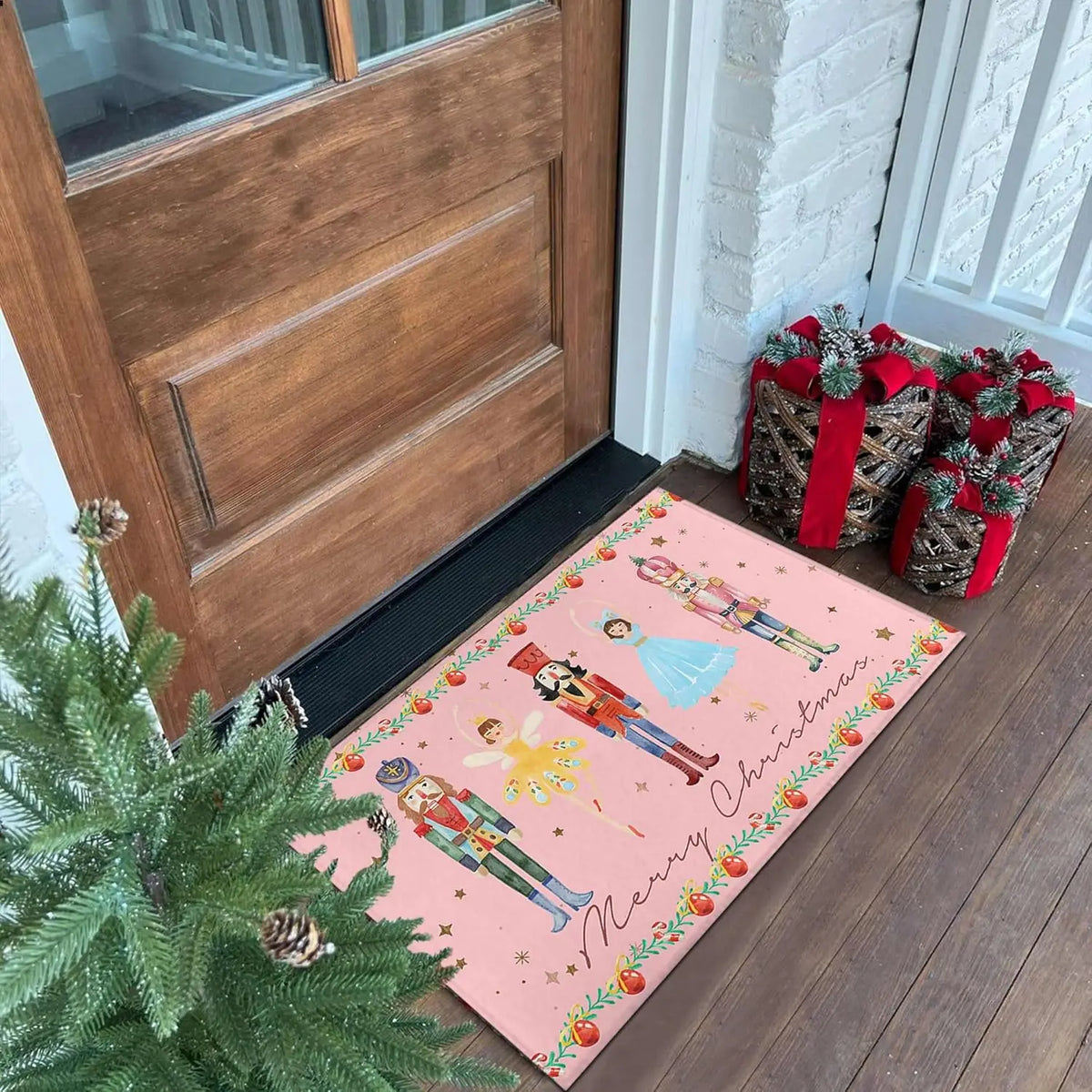 tapis sol noël personnages ballet motifs géométriques traditionnels 30x50cm 40x60cm 50x80cm festive