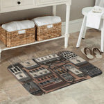 tapis gris marron noir blanc motif pédales guitare vintage antidérapant polyester mousse pe moderne