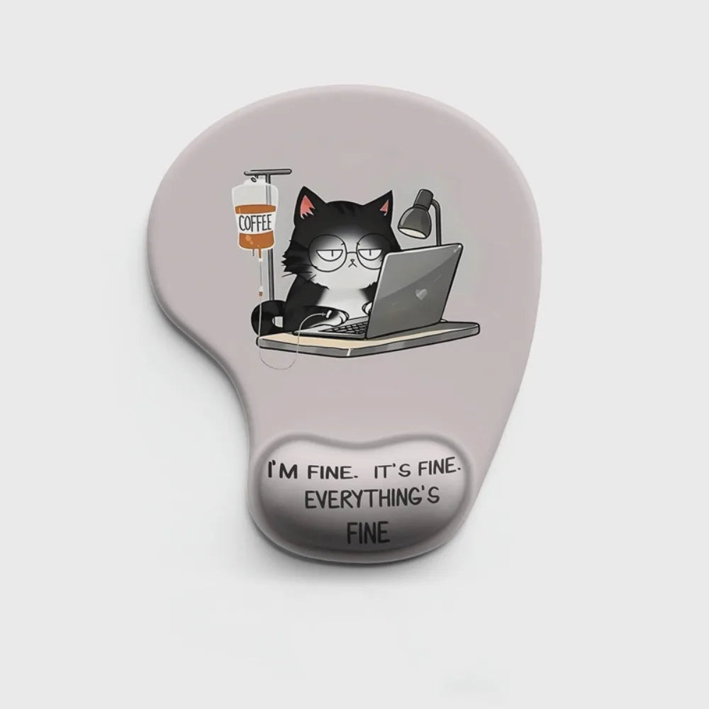 tapis souris ergonomique chat noir moderne gris clair motif peau portable erotique