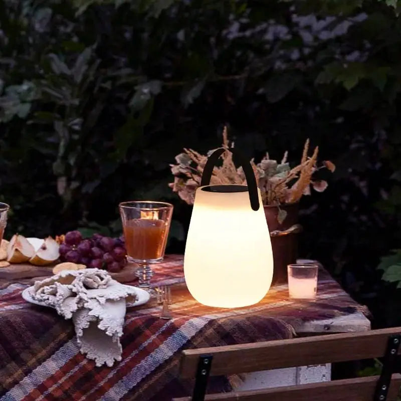lampe solaire rechargeable led blanc moderne poignée panneau solaire usb ip65 abs