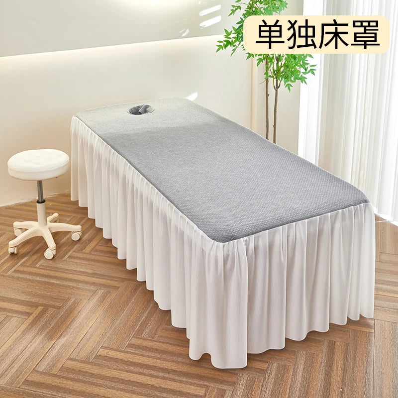 housses lit polyester coton brodé texture blanche moderne ruban adhésif inclusion