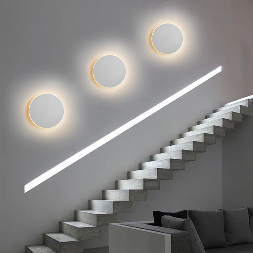 applique murale led moderne or noir blanc lisse brillante minimaliste adhésive chambre salon entréeétude