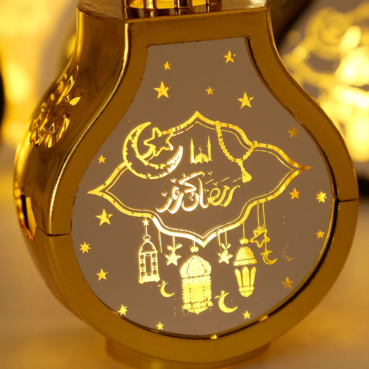Lampe décorative islamique ornement lune étoile artisanale noire blanche İslam festivités