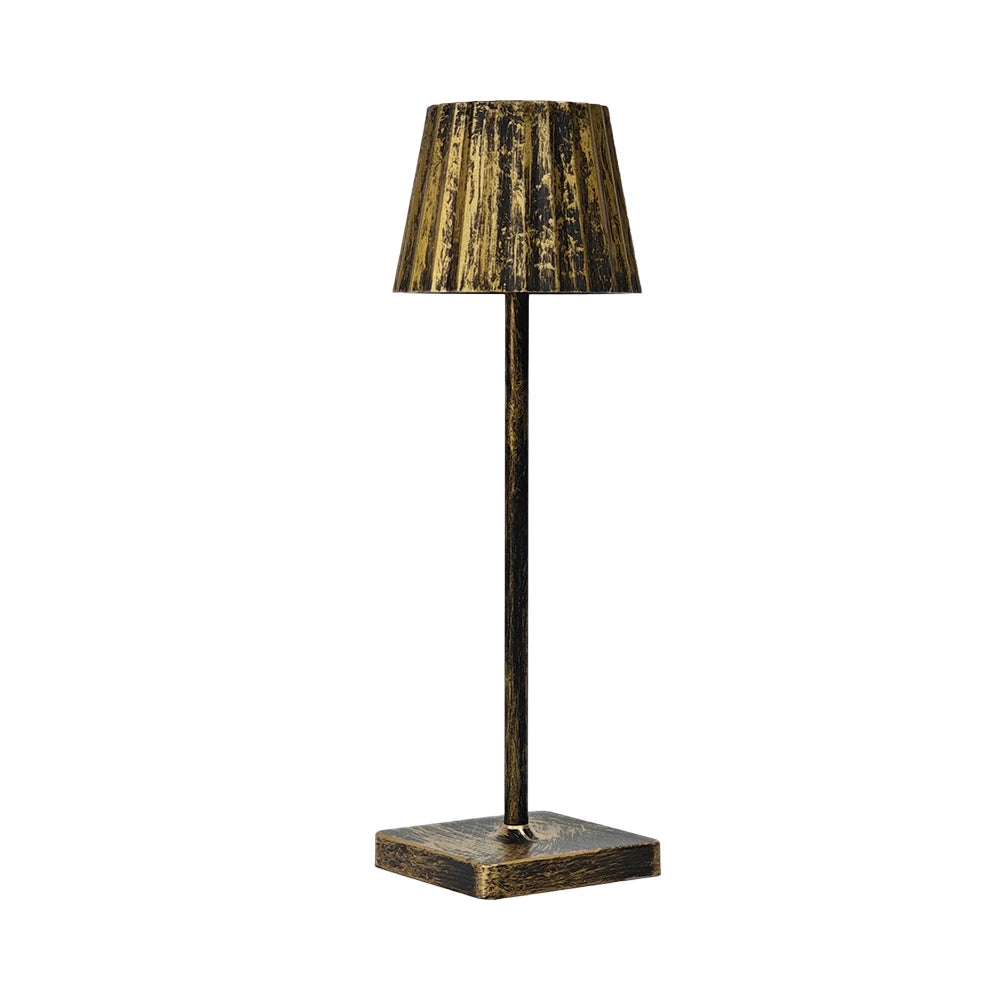 lampe table moderne lampe led rechargeable usb couleurs ambiance plissée effet vieilli base antislip.touchscreen