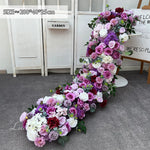guirlande florale moderne rose blanche rouge violet bleu feuilles vertes décoration mariage anniversaireintérieur
